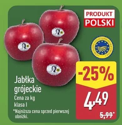 Jabłka grójeckie promocja w Aldi