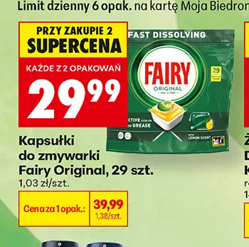 Kapsułki do zmywarki Fairy Original promocja w Biedronka