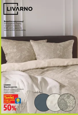 Pościel z bawełny satynowej Livarno promocja w Lidl