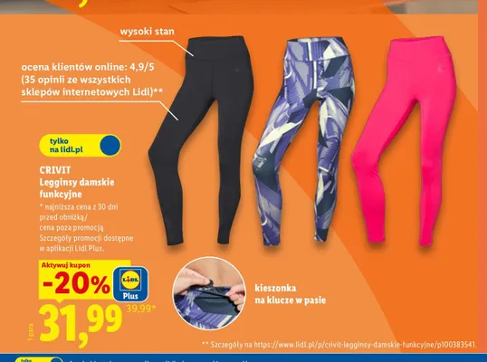 Legginsy damskie funkcyjne Crivit promocja w Lidl