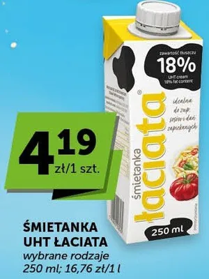 Śmietanka UHT łaciata wybrane rodzaje promocja w ABC
