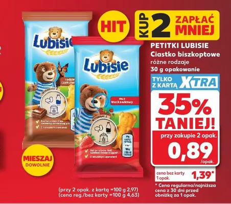 Ciastko biszkoptowe Petitki Lubisie truskawkowe promocja w Kaufland
