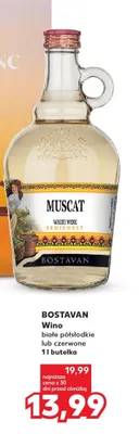 Wino białe półsłodkie Bostavan Muscat promocja w Kaufland