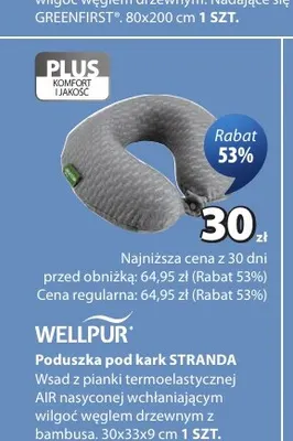 Poduszka pod kark Stranda 30x33x9 cm Wellpur promocja w Jysk