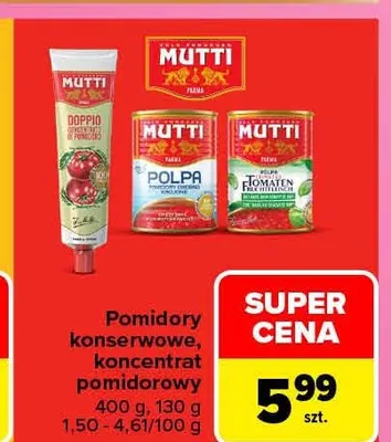 Pomidory konserwowe Mutti promocja w Carrefour