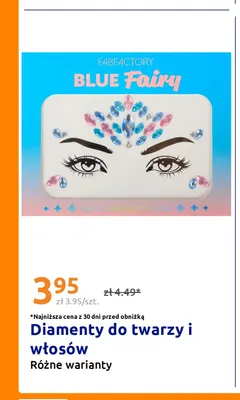 Diamenty do twarzy i włosów FabFactory Blue Fairy promocja w Action