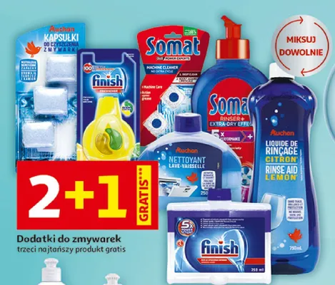 Dodatki do zmywarek trzeci najtańszy produkt gratis promocja w Auchan