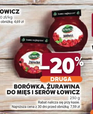Żurawina do mięs i serów Łowicz promocja w Stokrotka