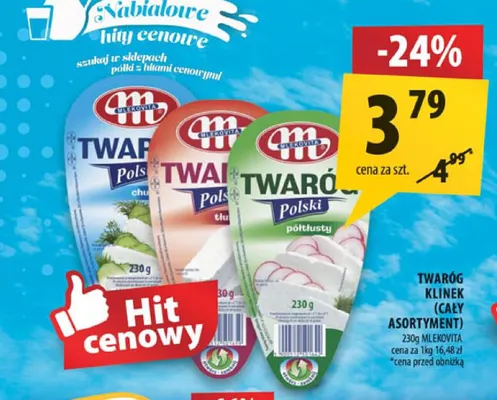 Twaróg klinek tłusty Mlekovita promocja w Arhelan