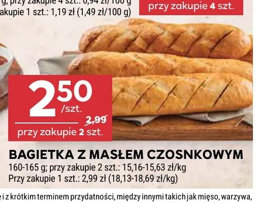 Bagietka z masłem czosnkowym promocja w Stokrotka