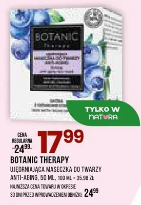 Maseczka Botanic Therapy ujędniająca do twarzy anti-aging promocja w Drogerie Natura