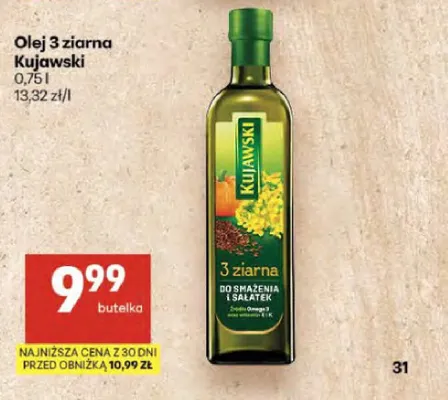 Olej 3 ziarna Kujawski promocja w Delikatesy Centrum