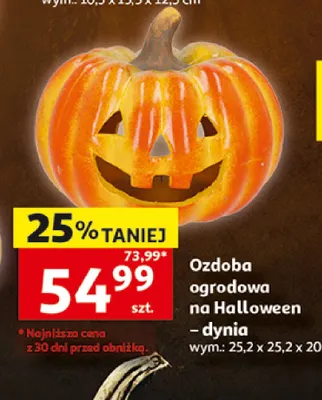 Ozdoba ogrodowa na Halloween dynia promocja w Auchan