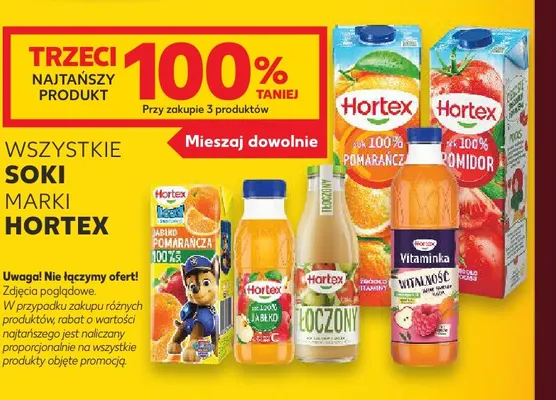 Sok pomarańcza Hortex 100% promocja w Kaufland
