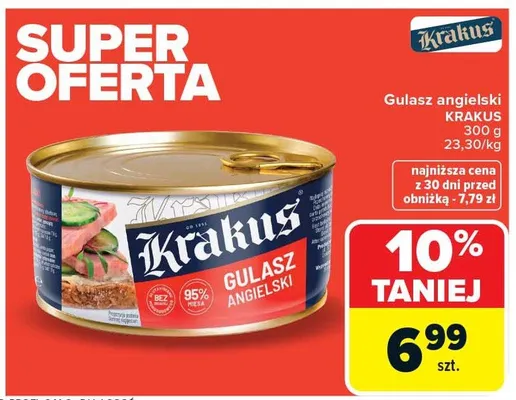 Gulasz angielski Krakus promocja w Carrefour
