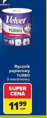 Ręcznik papierowy Velvet Turbo 3-warstwowy promocja w Carrefour