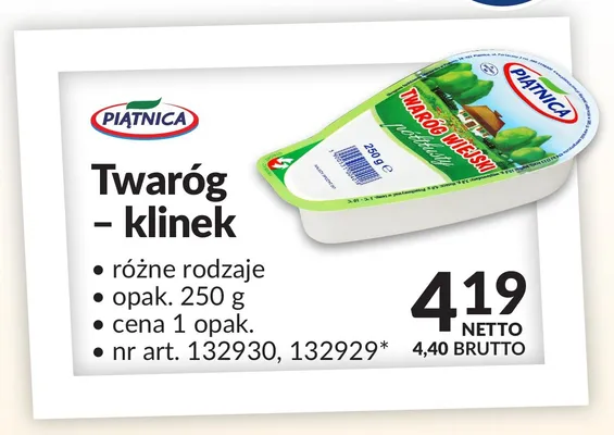 Twaróg Wiejski klinek Piątnica promocja w Makro