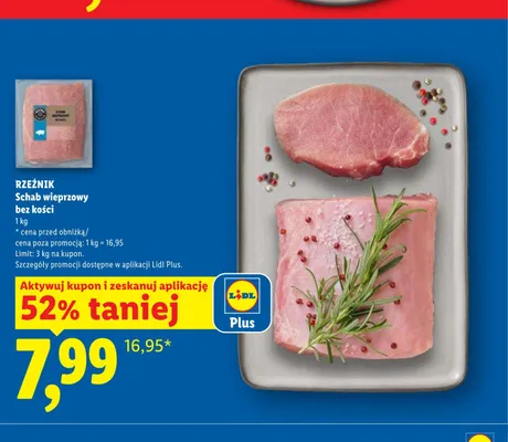 Schab wieprzowy bez kości Rzeźnik promocja w Lidl