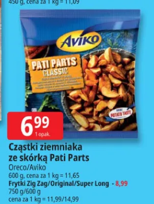 Cząstki ziemniaka ze skórką Pati Parts Classic promocja w Leclerc