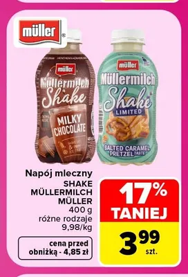 Napój mleczny Shake Müllermilch Müller promocja w Carrefour