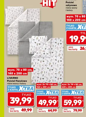 Pościel flanelowa Livarno 2x70x80 cm 160x200 promocja w Kaufland
