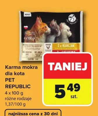 Karma mokra dla kota Pet Republic promocja w Carrefour