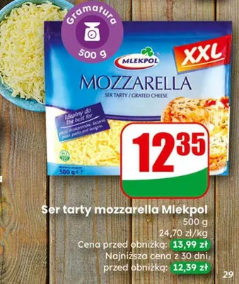 Ser tarty mozzarella  promocja w Dino