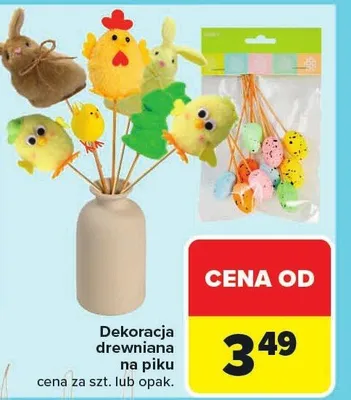 Dekoracja drewniana na piku promocja w Carrefour