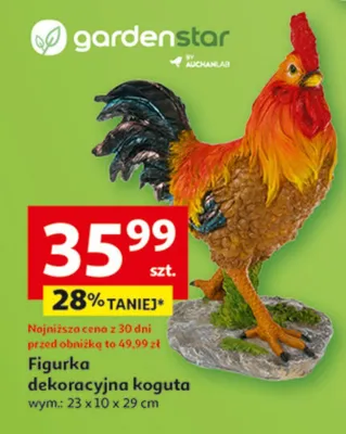 Figurka dekoracyjna koguta promocja w Auchan