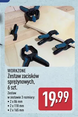Zestaw zacisków sprężynowych WORKZONE promocja w Aldi