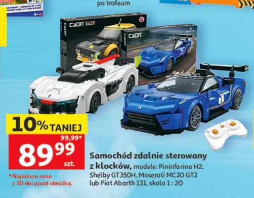 Samochód zdalnie sterowany z klocków CaDA Fiat Abarth 131 skala 1:20 promocja w Auchan