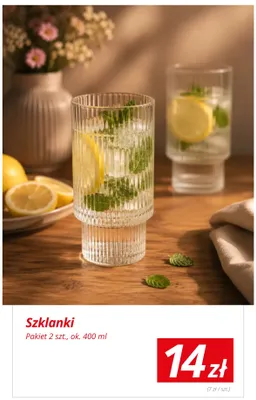 Szklanki 2-pak ok. 400 ml promocja w KiK