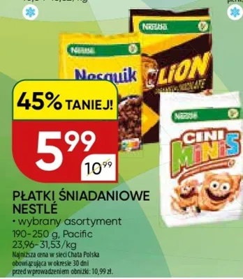 Płatki śniadaniowe nestle *wybrany asortyment promocja w Chata Polska
