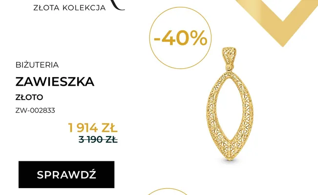Zawieszka złota Briju Auri ZW-002833 promocja w Briju