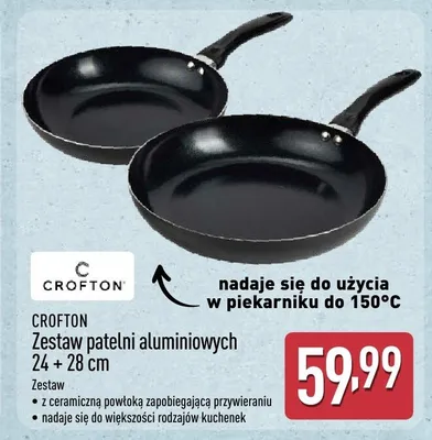Zestaw patelni aluminiowych CROFTON 24+28cm promocja w Aldi