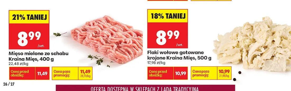 Flaki wołowe gotowane krojone promocja w Biedronka