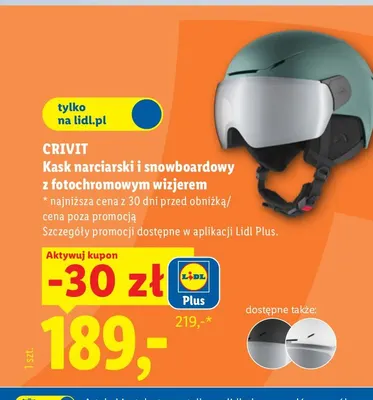 Kask narciarski i snowboardowy z fotochromowym wizjerem Crivit promocja w Lidl