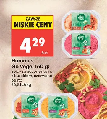 Hummus spicy salsa Go Vege promocja w Biedronka