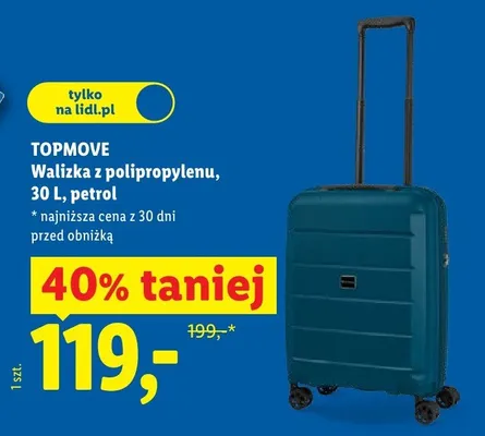 Walizka z polipropylenu Topmove petrol promocja w Lidl