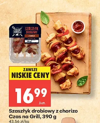Szaszłyk drobiowy z chorizo Czas na Grill promocja w Biedronka
