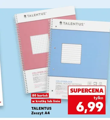 Zeszyt A4 Talentus w kratkę 80 kartek promocja w BACK TO SCHOOL