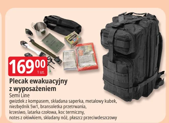 Plecak ewakuacyjny z wyposażeniem promocja w Leclerc
