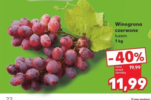 Winogrona czerwone luzem promocja w Kaufland