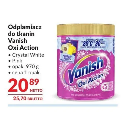 Odplamiacz do tkanin Vanish Oxi Action Pink promocja w Makro