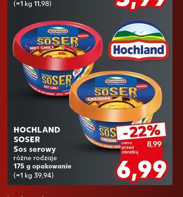 Sos serowy cheddar Hochland Soser promocja w Kaufland