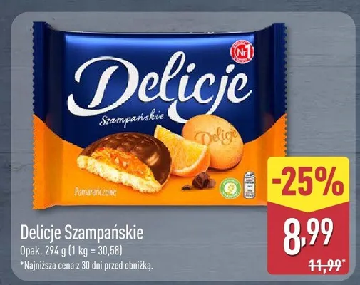 Ciastka Delicje Szampańskie promocja w Aldi
