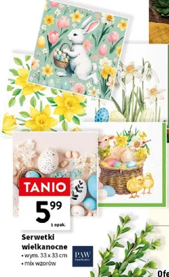 Serwetki wielkanocne wym. 33 x 33 cm mix wzorów promocja w Intermarche