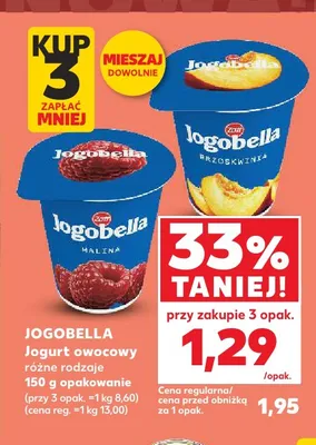 Jogurt owocowy brzoskwiniowy Zott Jogobella promocja w Kaufland