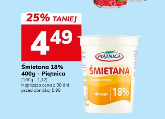 Śmietana 18% Piątnica promocja w Hitpol