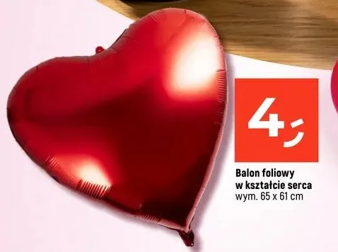 Balon foliowy w kształcie serca promocja w Dealz